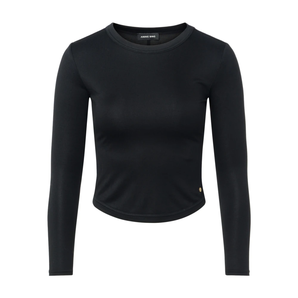 Anine Bing Jane Long Sleeve Top Black Dames
