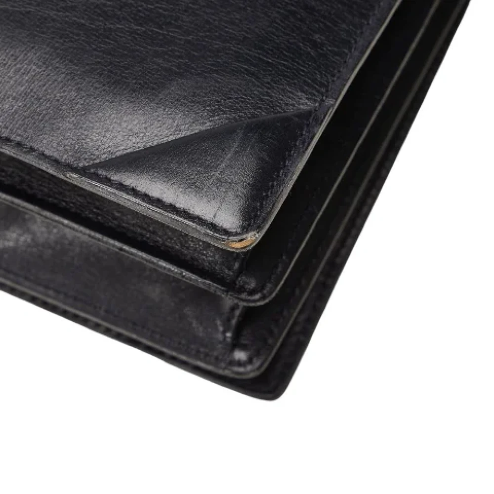 Celine Vintage Pre-owned Leather shoulder-bags Black Dames
