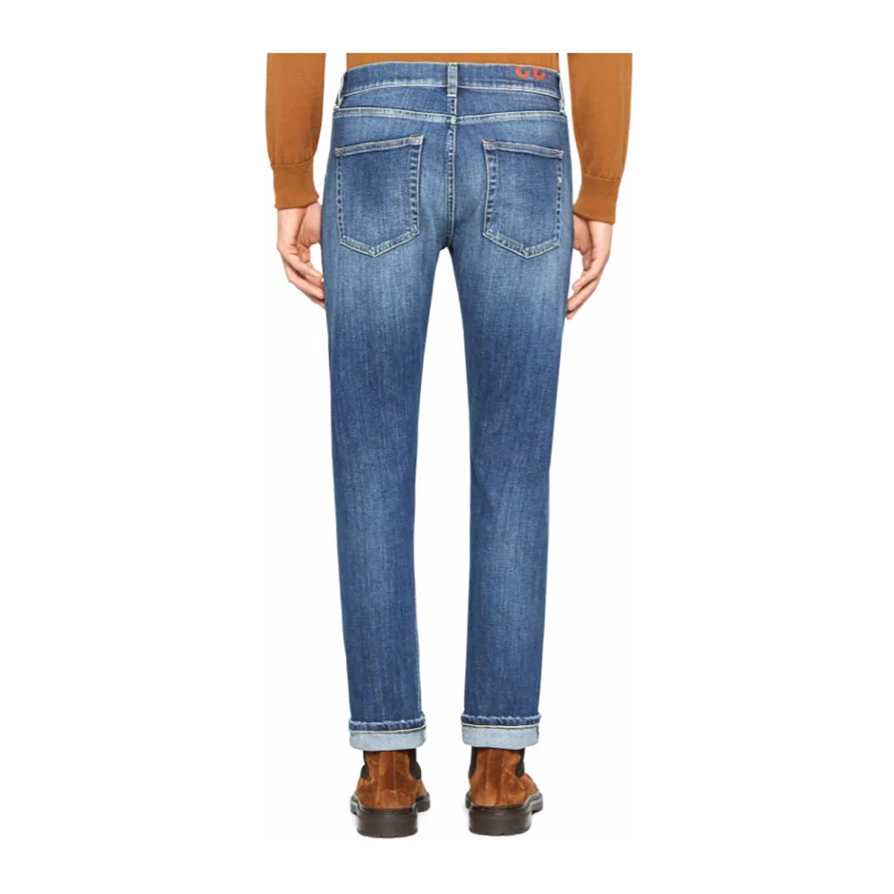 Dondup Iconische Regular Fit Blauwe Denim Jeans Blue Heren