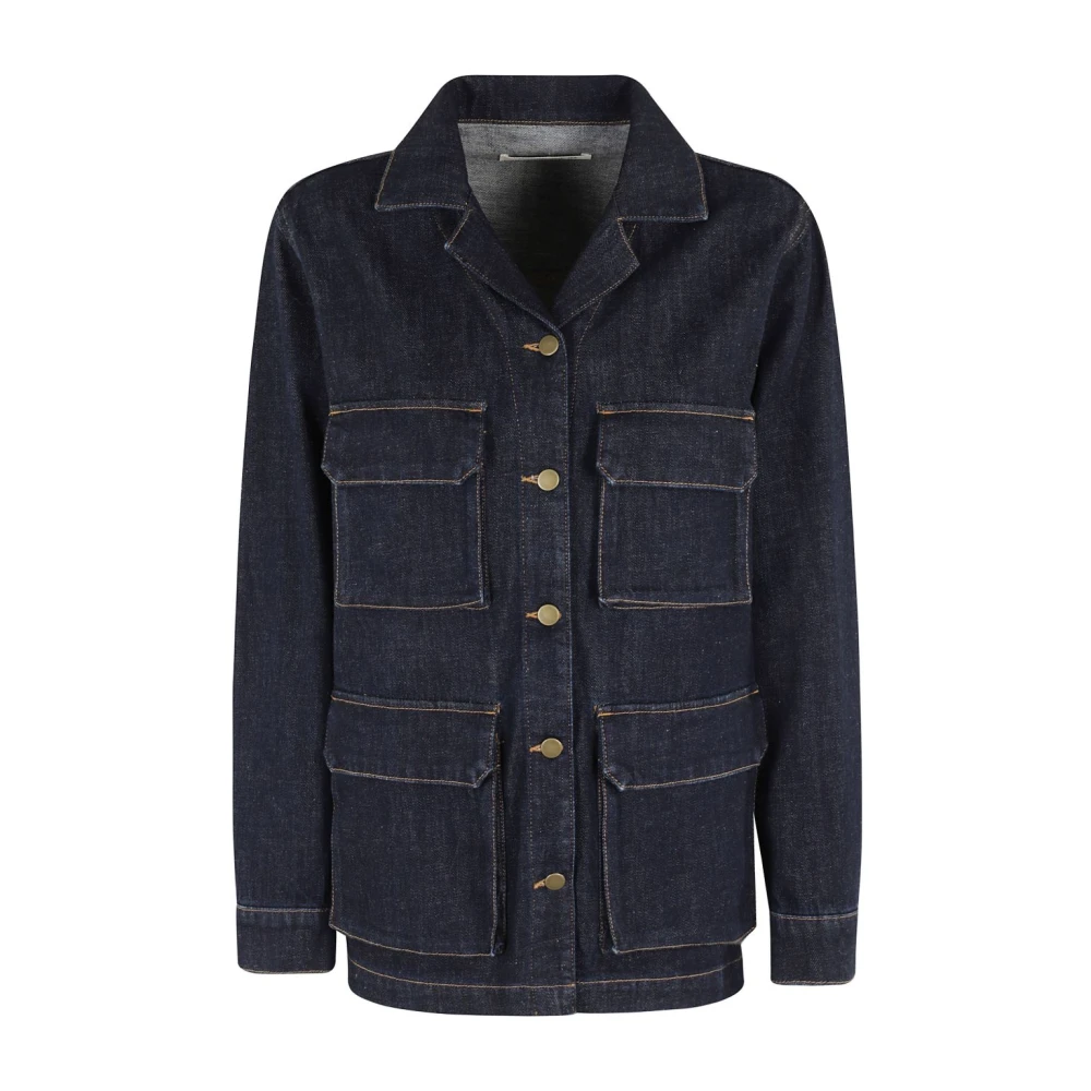 Semicouture Blauwe Katoenen Jas Damesmode Blue Dames