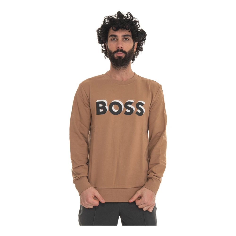 Boss Soleri 07 Crewneck sweatshirt Beige Heren