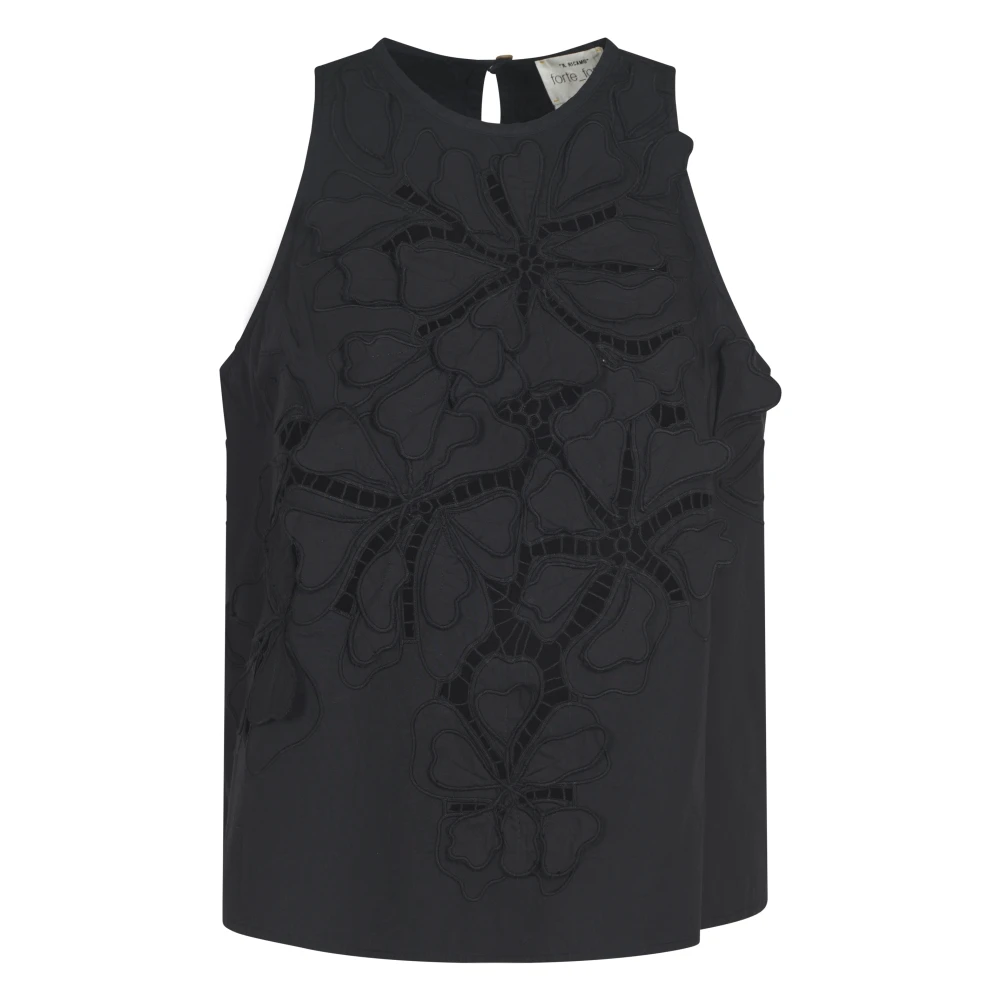 Forte Forte Women's Black Sleeveless Tops,, Top Elegant Style Medium