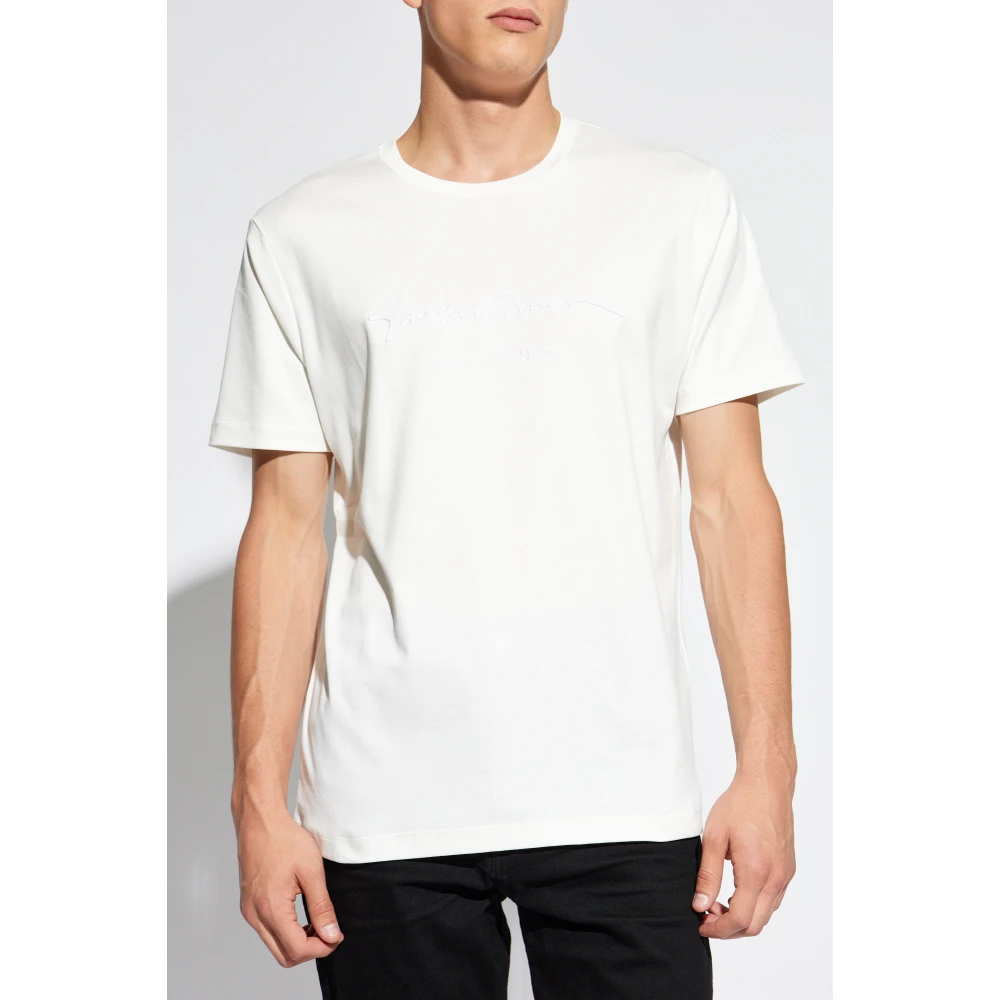 Giorgio Armani T-shirt met logo White Heren