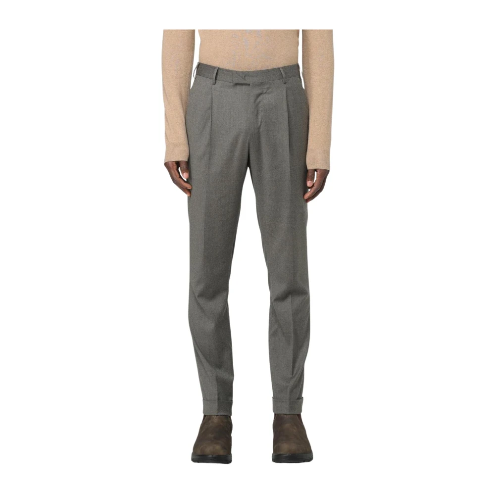 Pt Torino Uomo Grigio Pantaloni Classici Con Pince