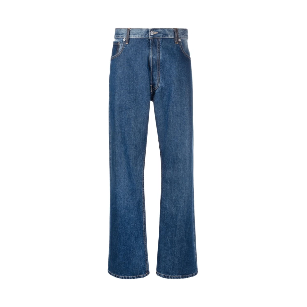 Maison Margiela Blauwe Two-Tone Oversize Jeans Blue Dames