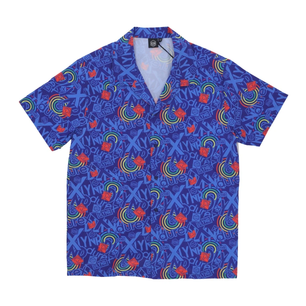 Dolly Noire Blauw Bowling Shirt met Kraag Multicolor Heren