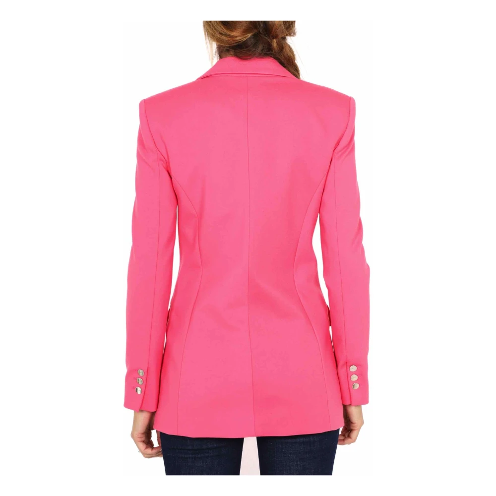 Liu Jo Fuchsia Milano Blazer Lang Metalen Knoop Pink Dames