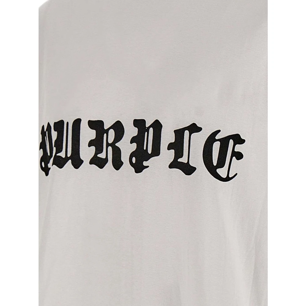 Purple Brand Gothic Wordmark T-shirt en Polo White Heren