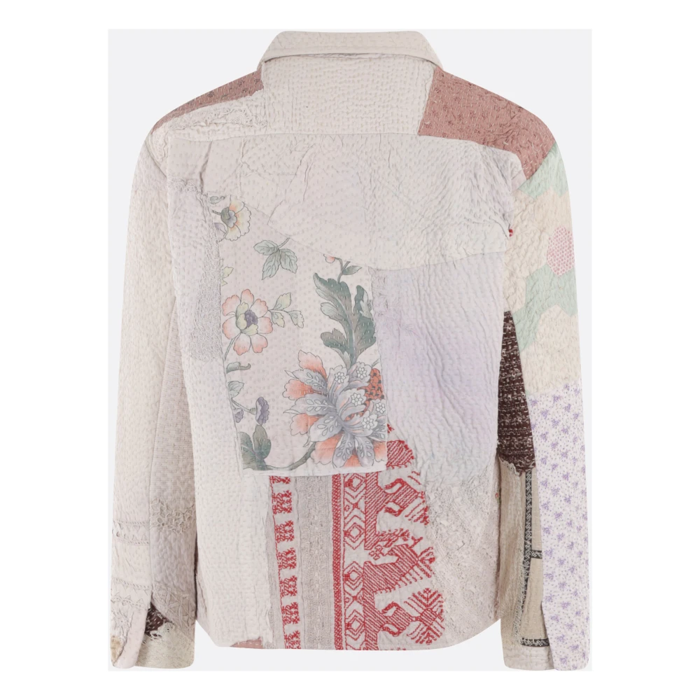 By Walid Beige Bloemen Patchwork Katoenen Jas Multicolor Heren