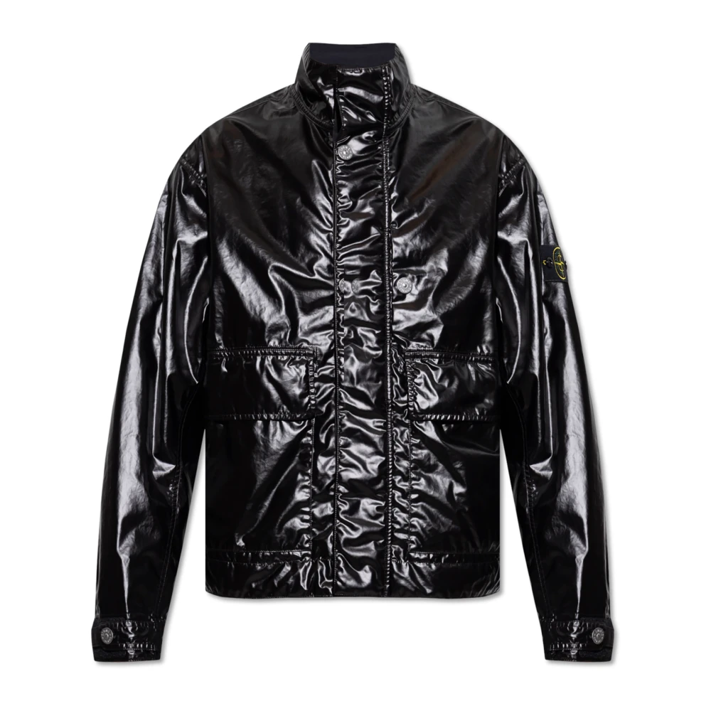 Stone Island Jas met logo Black Heren