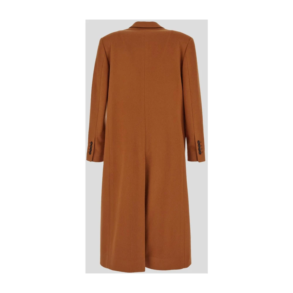 Lardini Double Breasted Wol Kasjmier Jas Vrouw Orange Dames