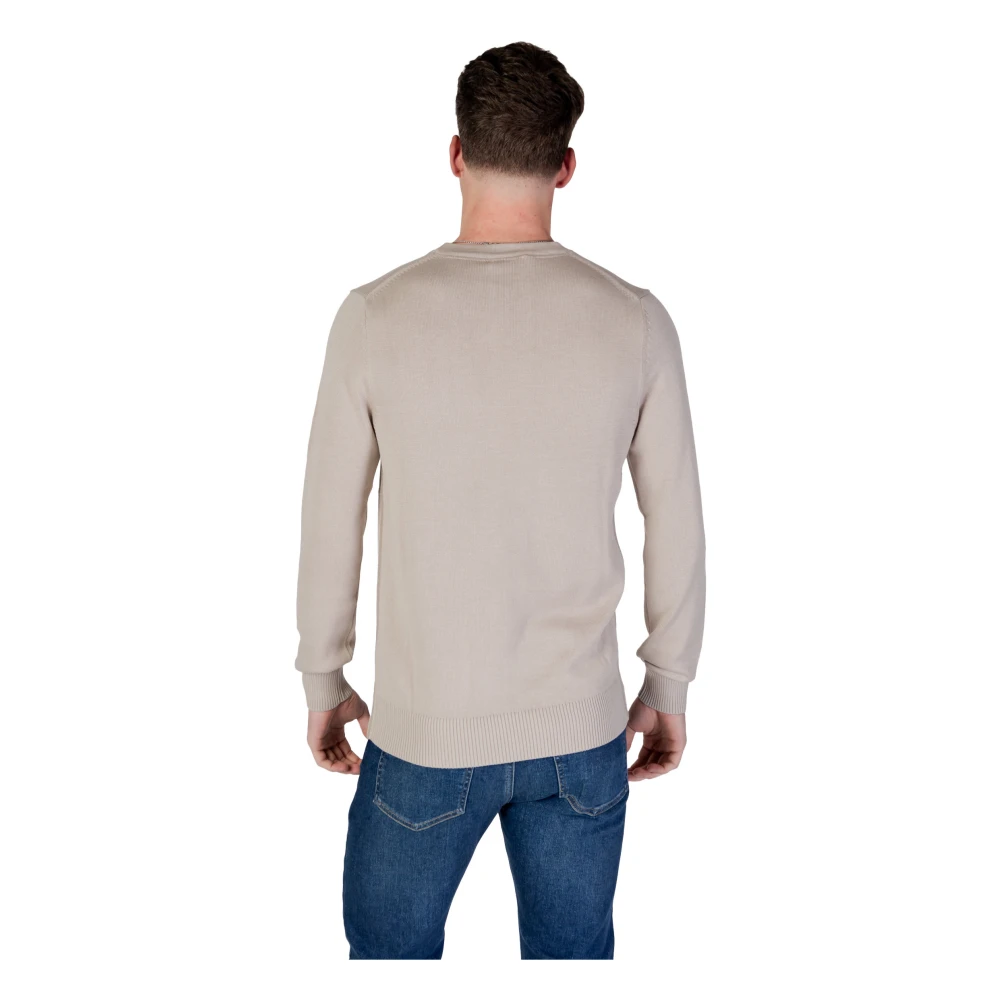 Calvin Klein Jeans Beige Katoenen Gebreide Trui Ronde Hals Lente Zomer Beige Heren