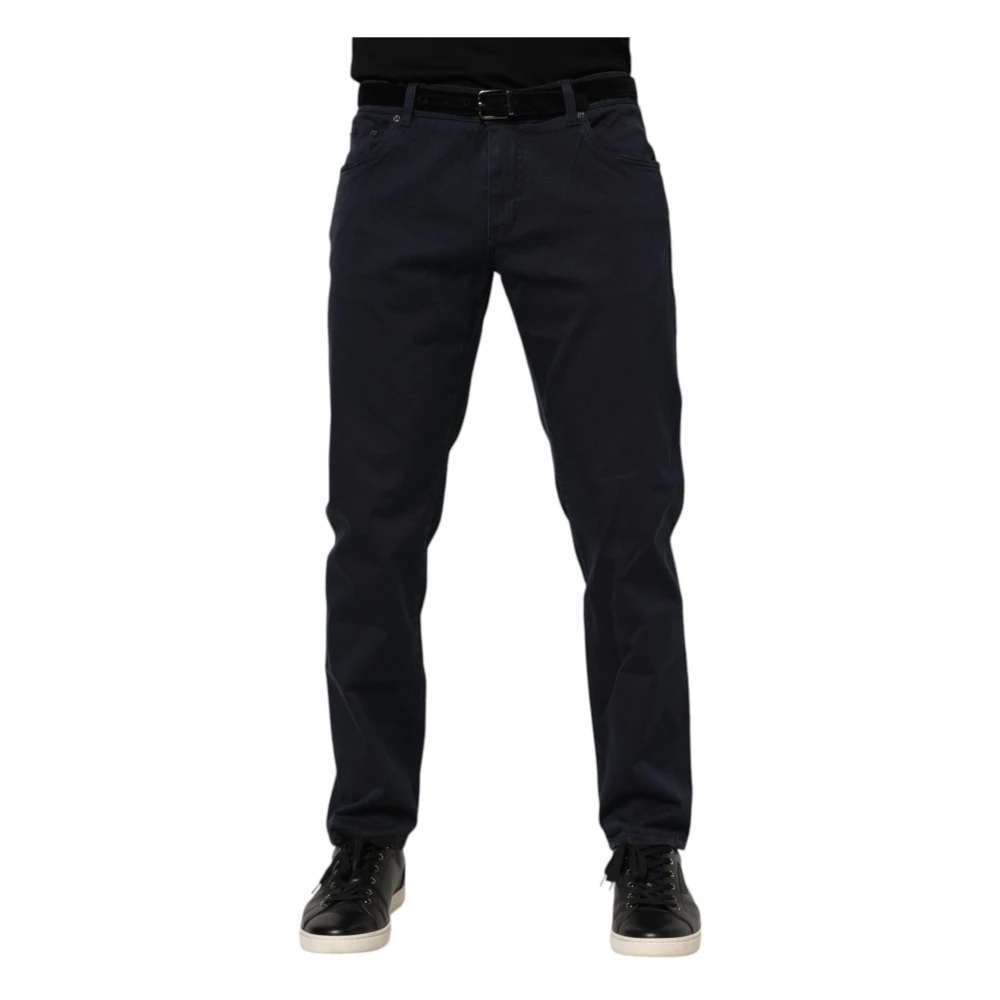 Dolce & Gabbana Men's Blue Cotton Tapered Denim Jeans