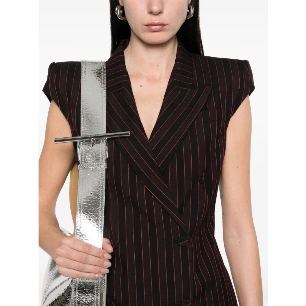 alexander mcqueen Elegante buitenkleding in zwart en bordeaux Red Dames