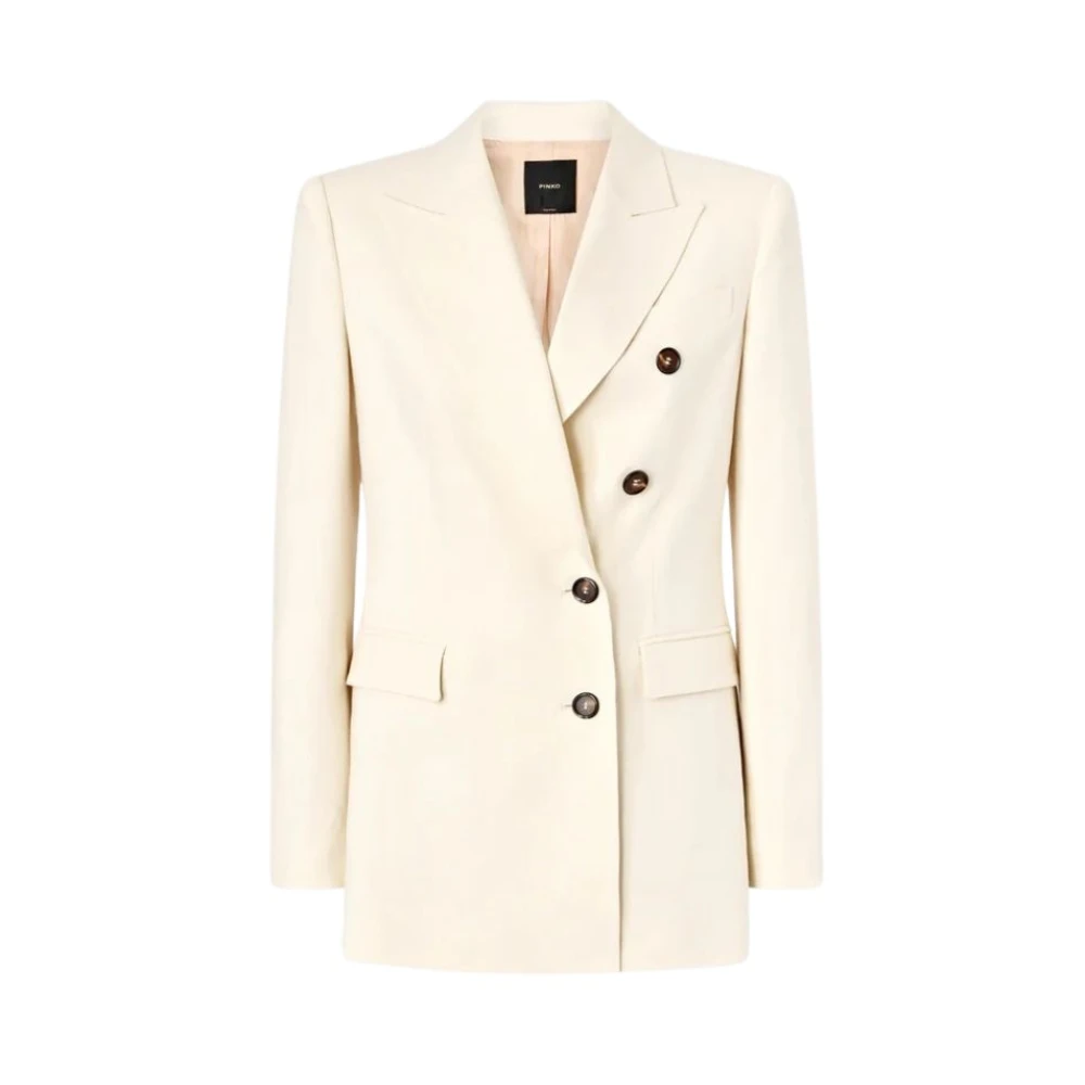 Pinko Vrouw Wit Jassen Dames, S, Leer, Amalfi Jacket