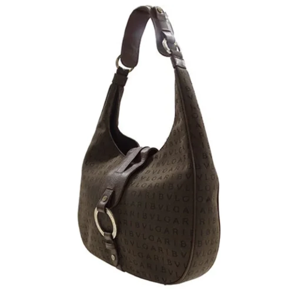 Bvlgari Vintage Pre-owned Canvas shoulder-bags Brown Dames