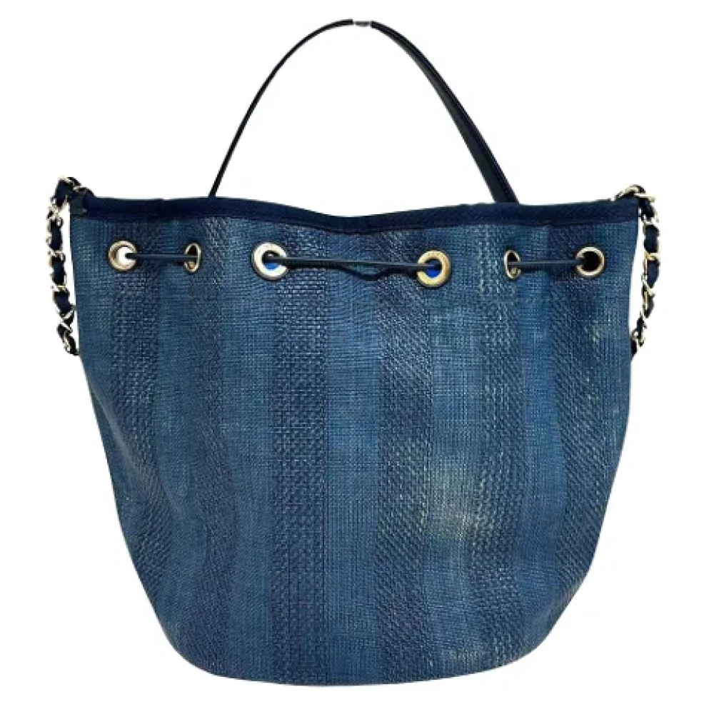 Chanel Vintage Pre-owned Leather totes Blue Dames