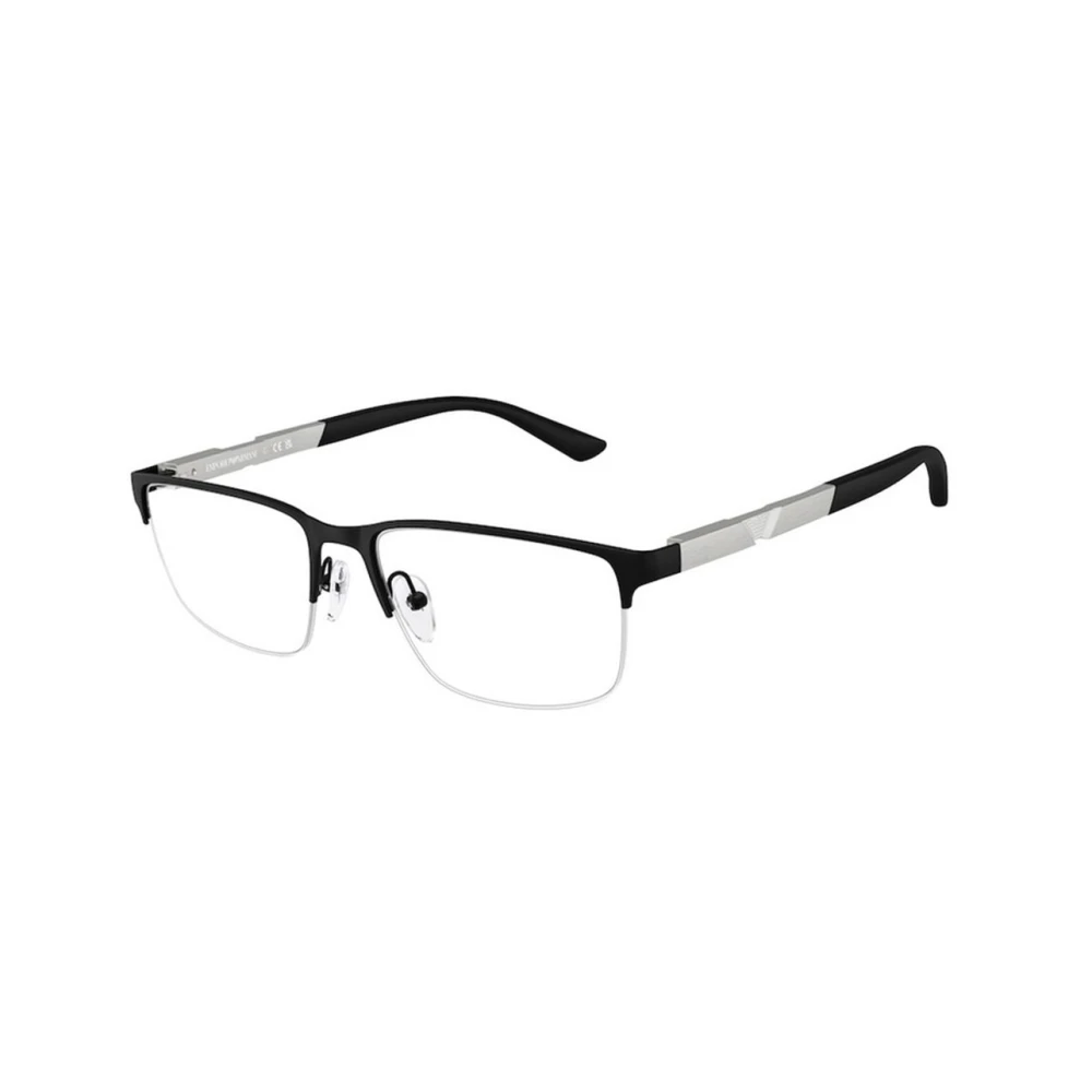Emporio Armani Men's Black Glasses, 56 Mm, Rectangle Optical Frame