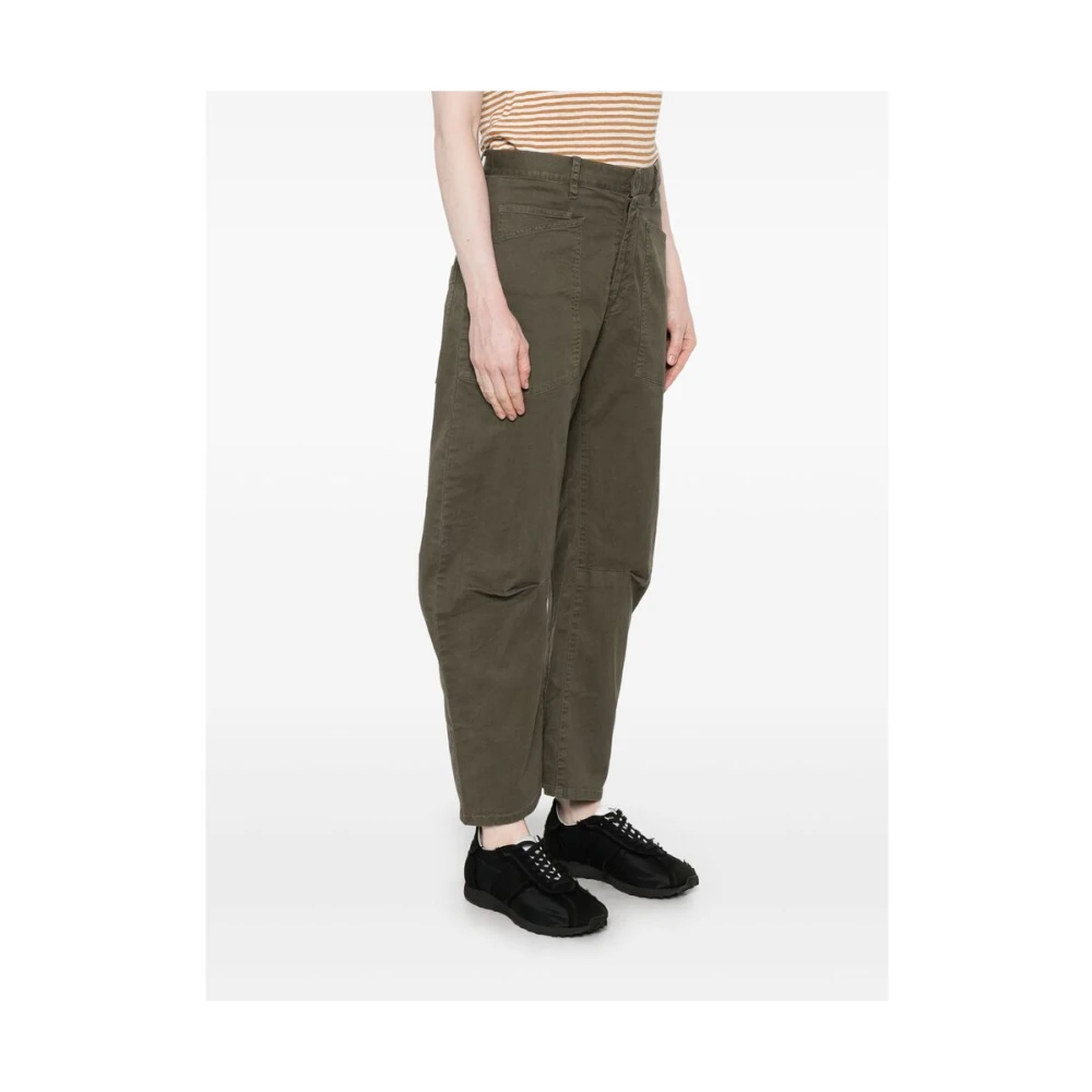 Nili Lotan Khaki Riem Patch Pocket Broek Green Dames