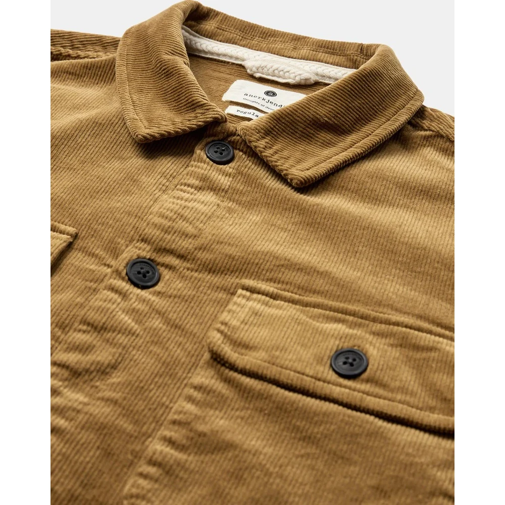 Anerkjendt Corduroy Overshirt Upgrade Stijlvol Lichtgewicht Jas Brown Heren