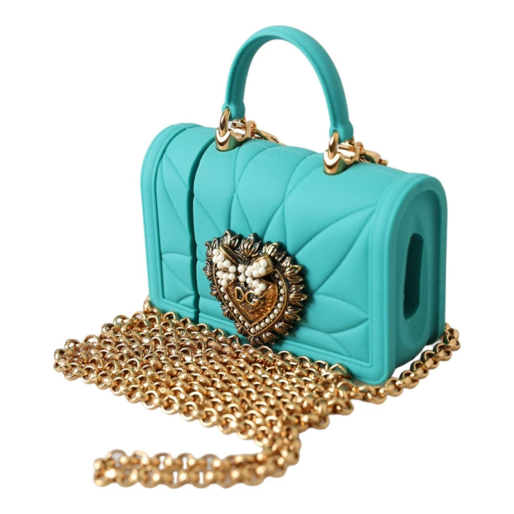 Dolce & Gabbana Turquoise Siliconen Hart Airpods Hoesje Multicolor Dames