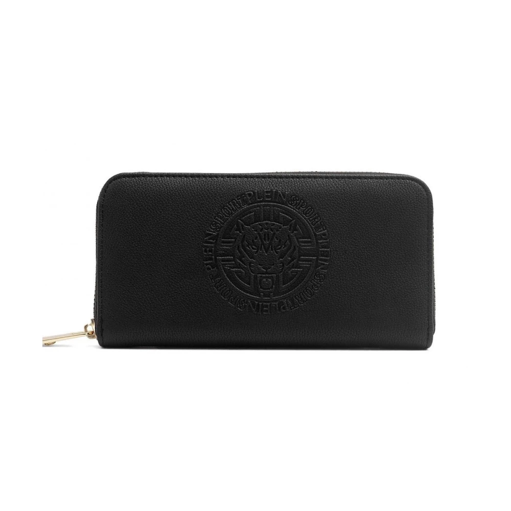 Plein Sport Zwarte Logo Ritsportemonnee Black Dames