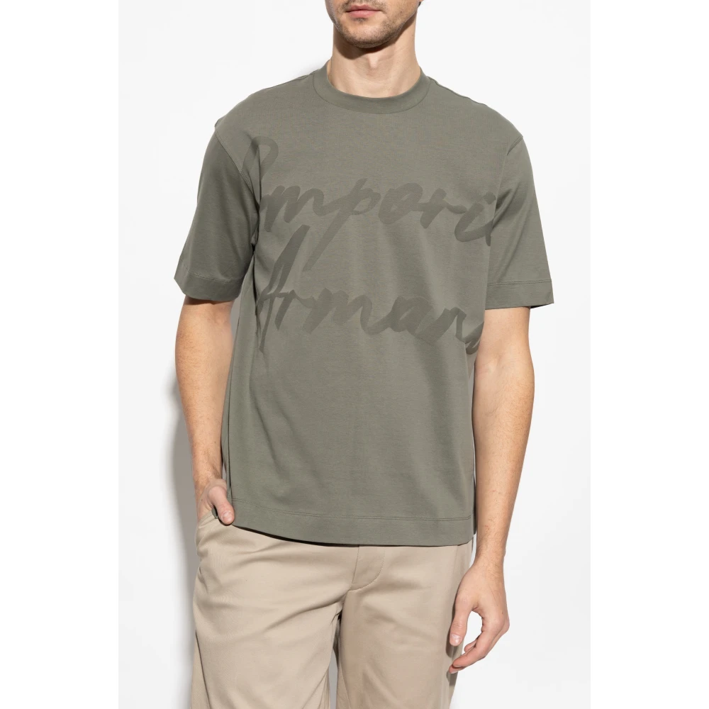 Emporio Armani T-shirt met logo Green Heren