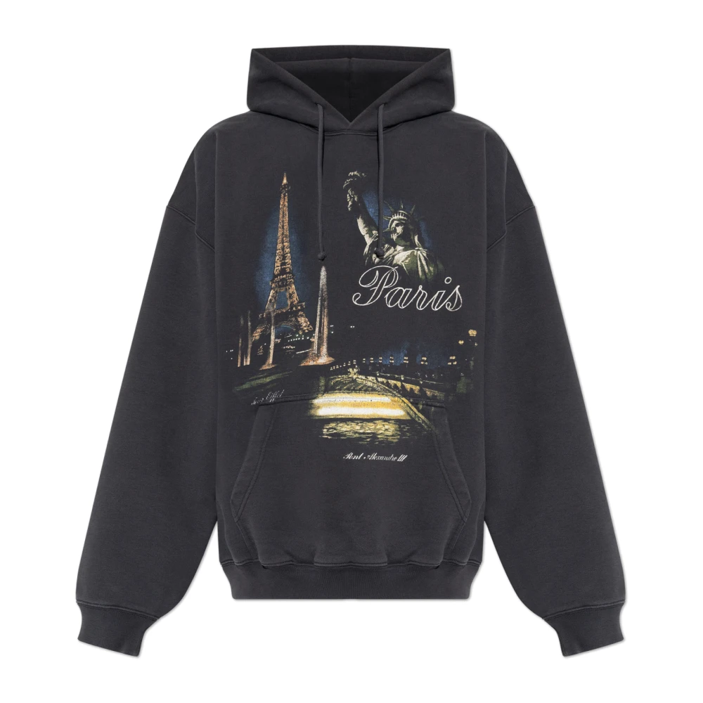 Vetements Black Night In Paris Oversized Hoodie - Male - Hoodies - Xl - Sweatshirts & Hoodies