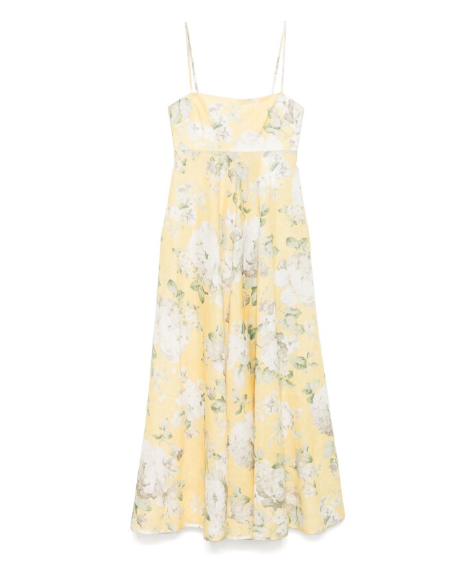 robe-jaune-en-lin-a-encolure-carree