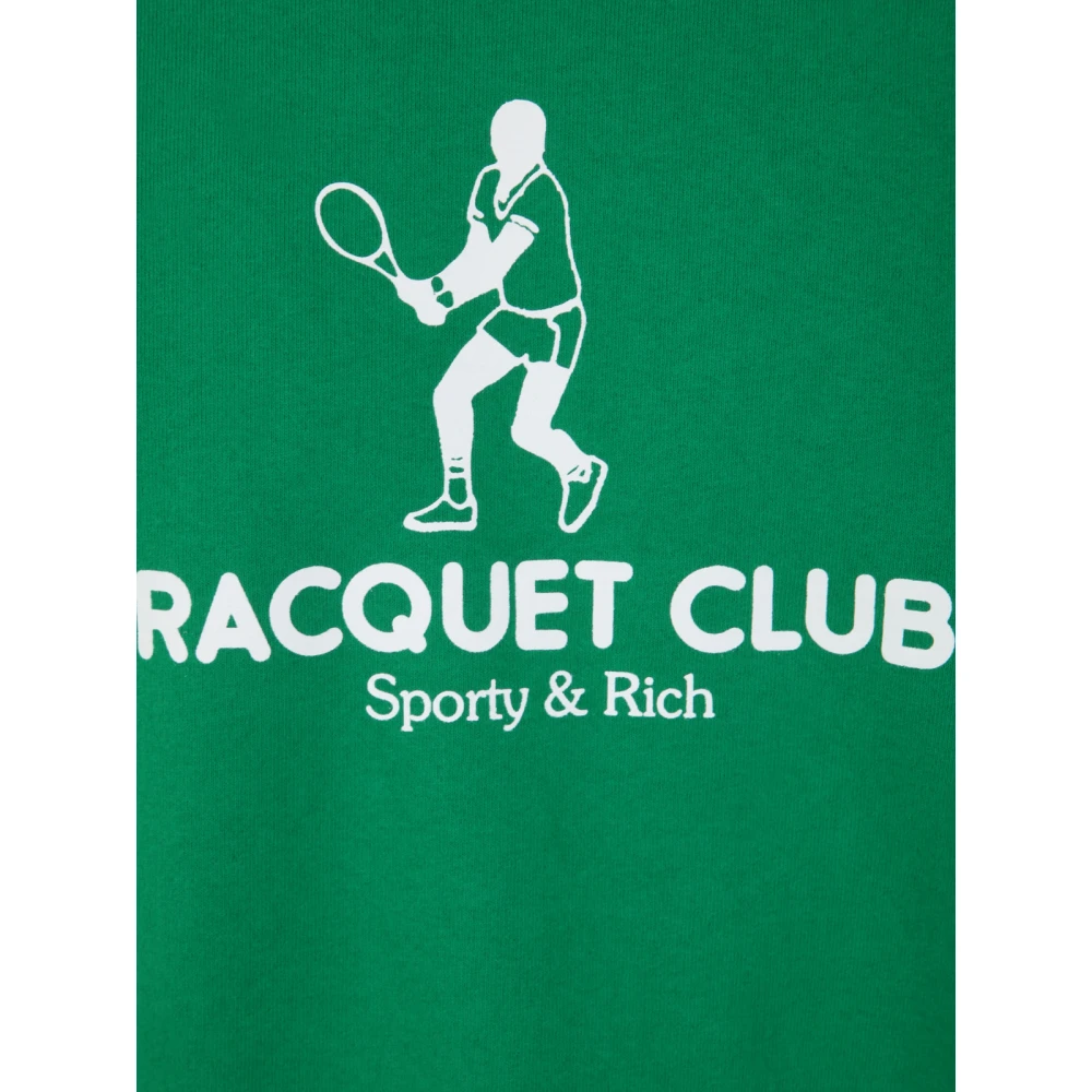 Sporty & Rich Klassieke Racquet Club Crewneck Sweatshirt Green Heren