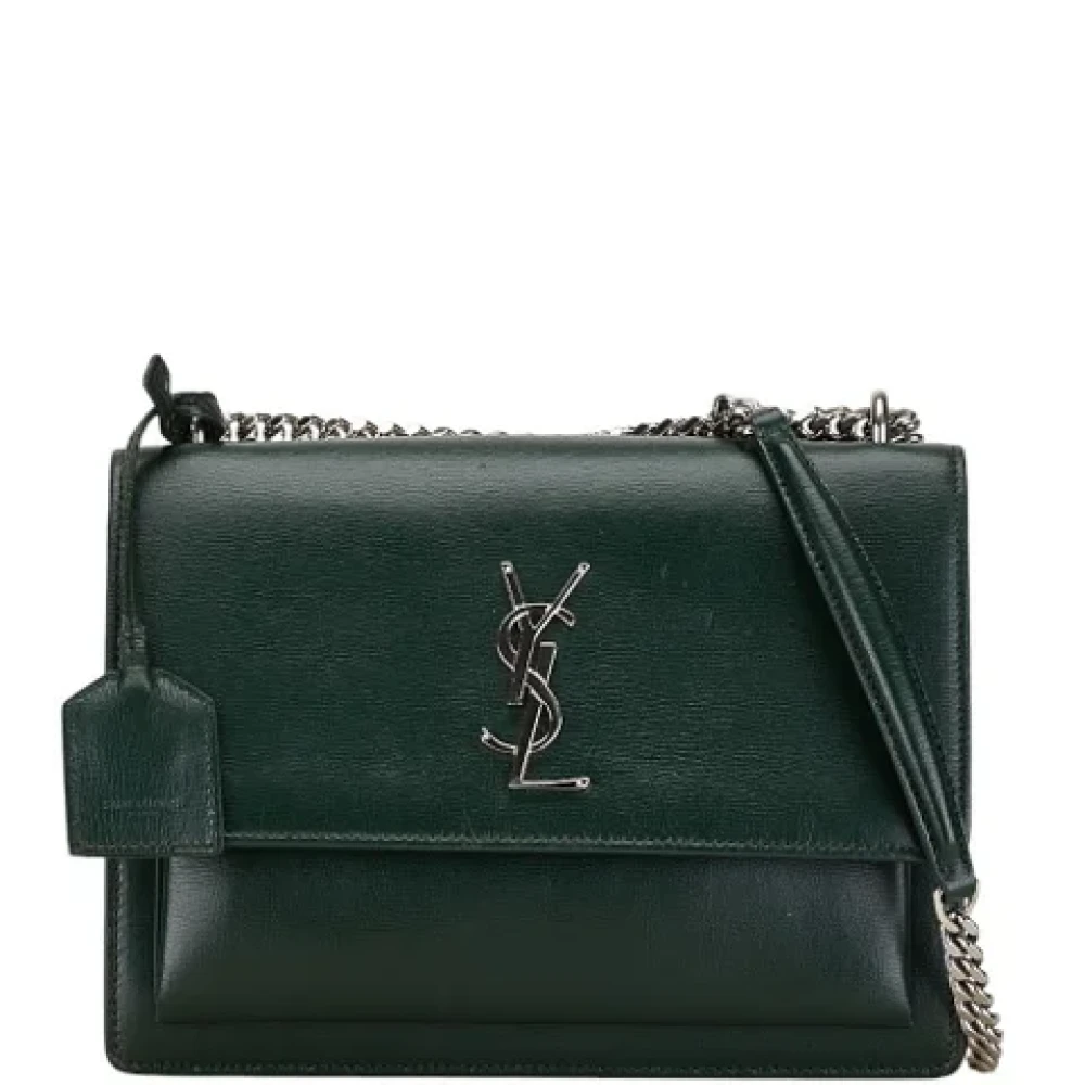 Saint Laurent Vintage Pre-owned Leather shoulder-bags Green Dames