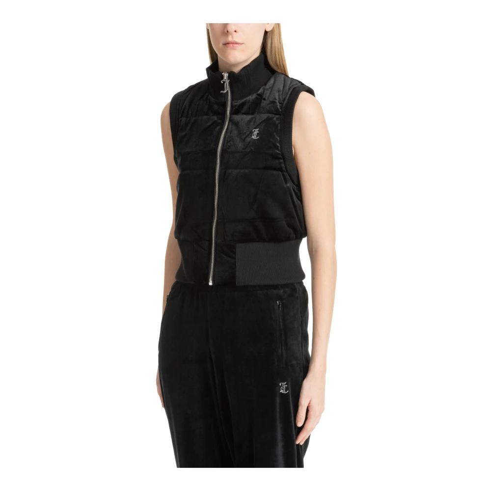 Juicy Couture Swarovski Logo Rits Vest Black Dames