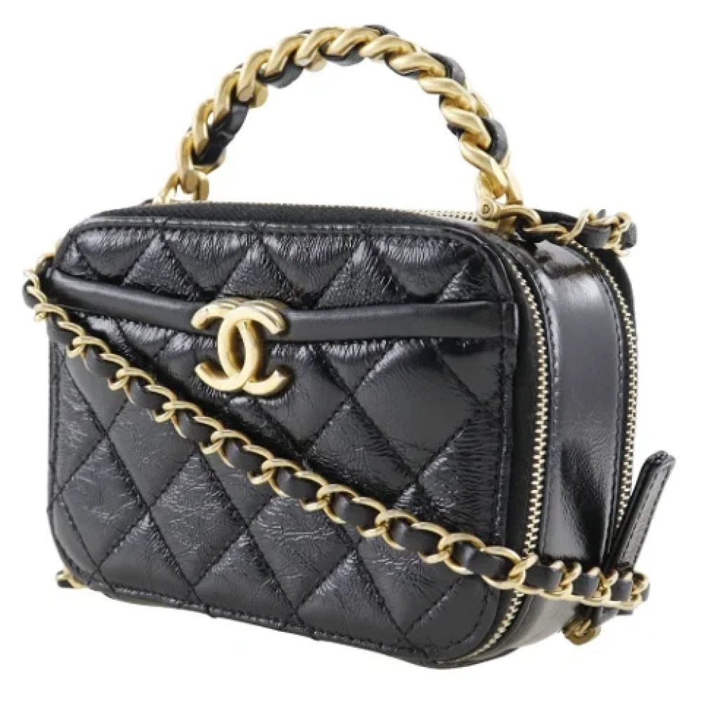 Chanel Vintage Pre-owned Leather handbags Black Dames
