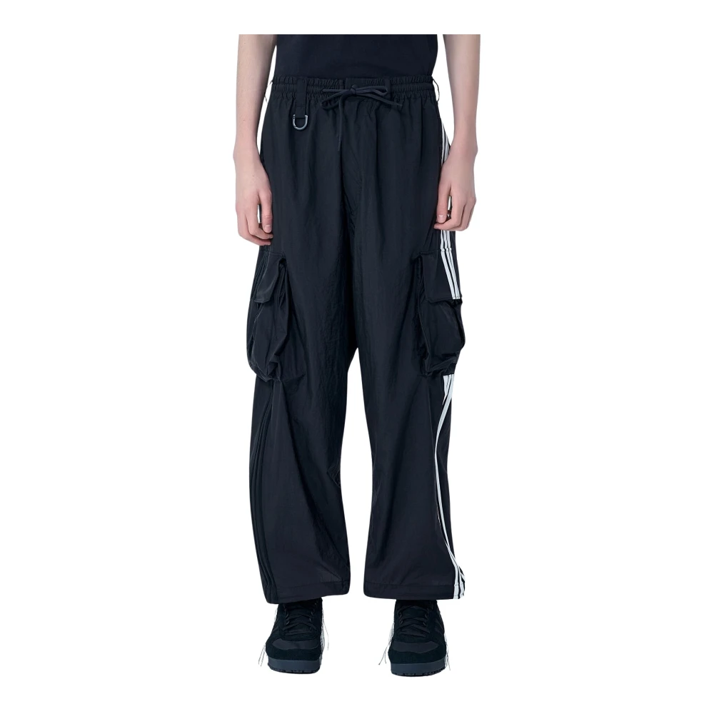 Y-3 Men's Black Training Trousers & Tights, M, Nylon Wired 3 Stripes Cargo Trousers