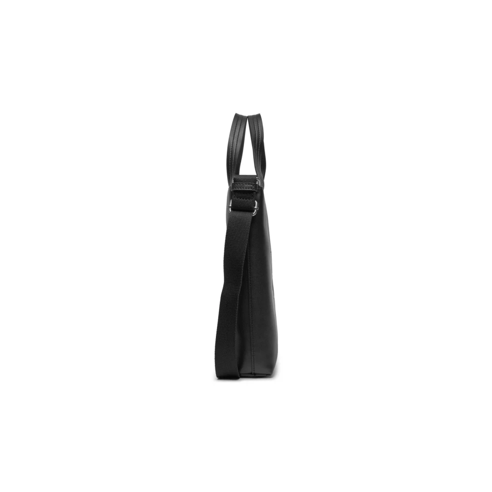 Calvin Klein Metallic Logo Print Mini Tote Tas Black Dames