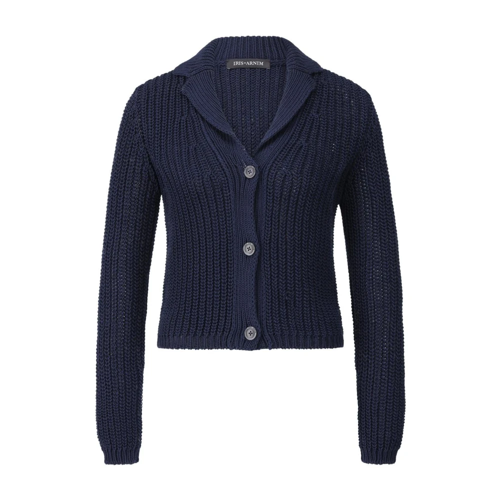 IRIS von ARNIM Luxe Gebreide Vest Blue Dames