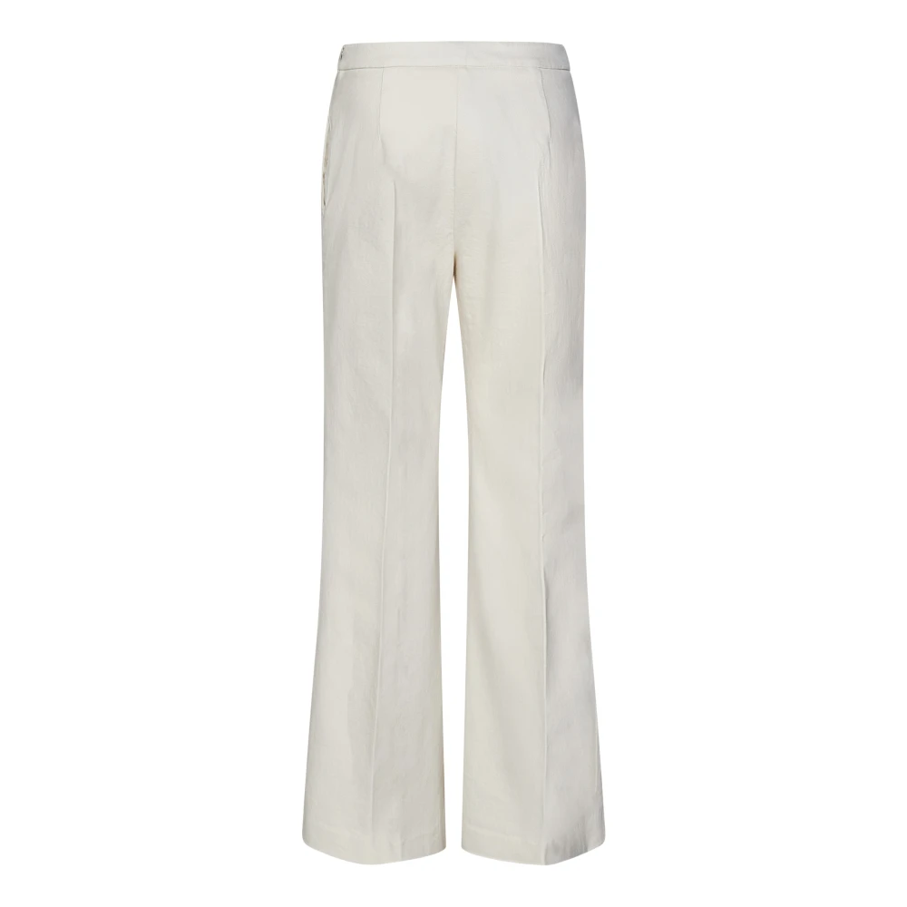Drumohr Witte Broek met Uitlopende Pijp White Dames