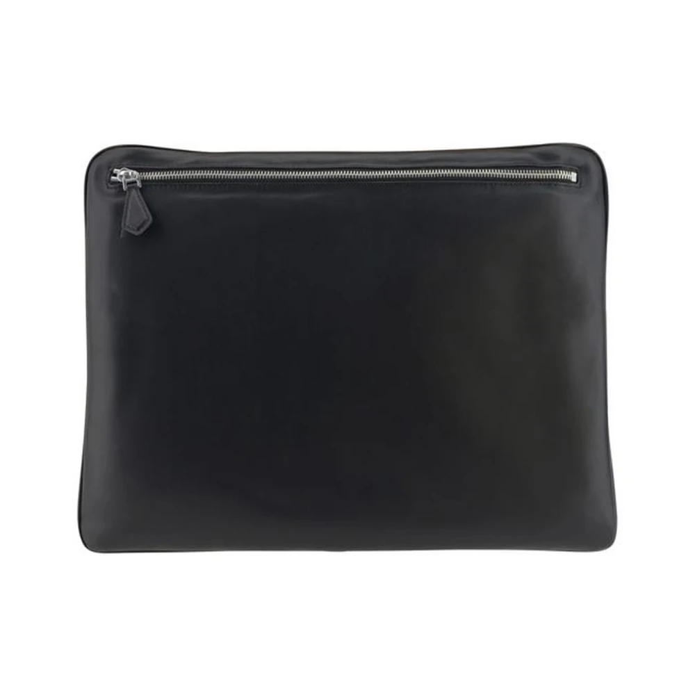 Dolce & Gabbana Monogram Leren Clutch met Rits Black Heren