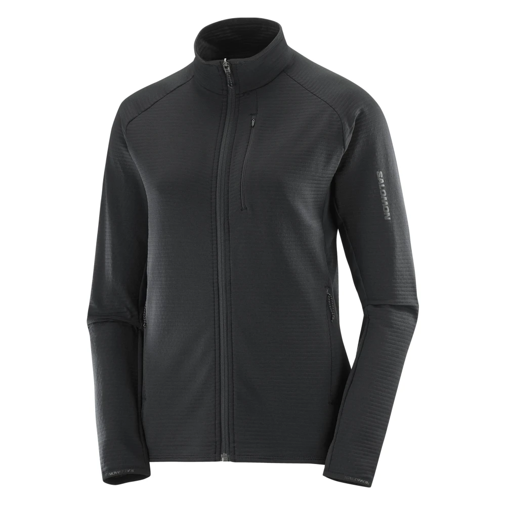 Salomon Essential Lightwarm Fleecejack met volledige ritssluiting Black Dames