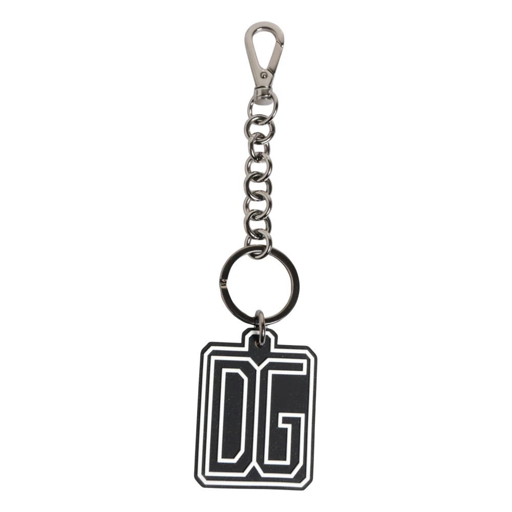 Dolce & Gabbana Men's Black Rubber Logo Keyring - Keychains - One Size - Accessories