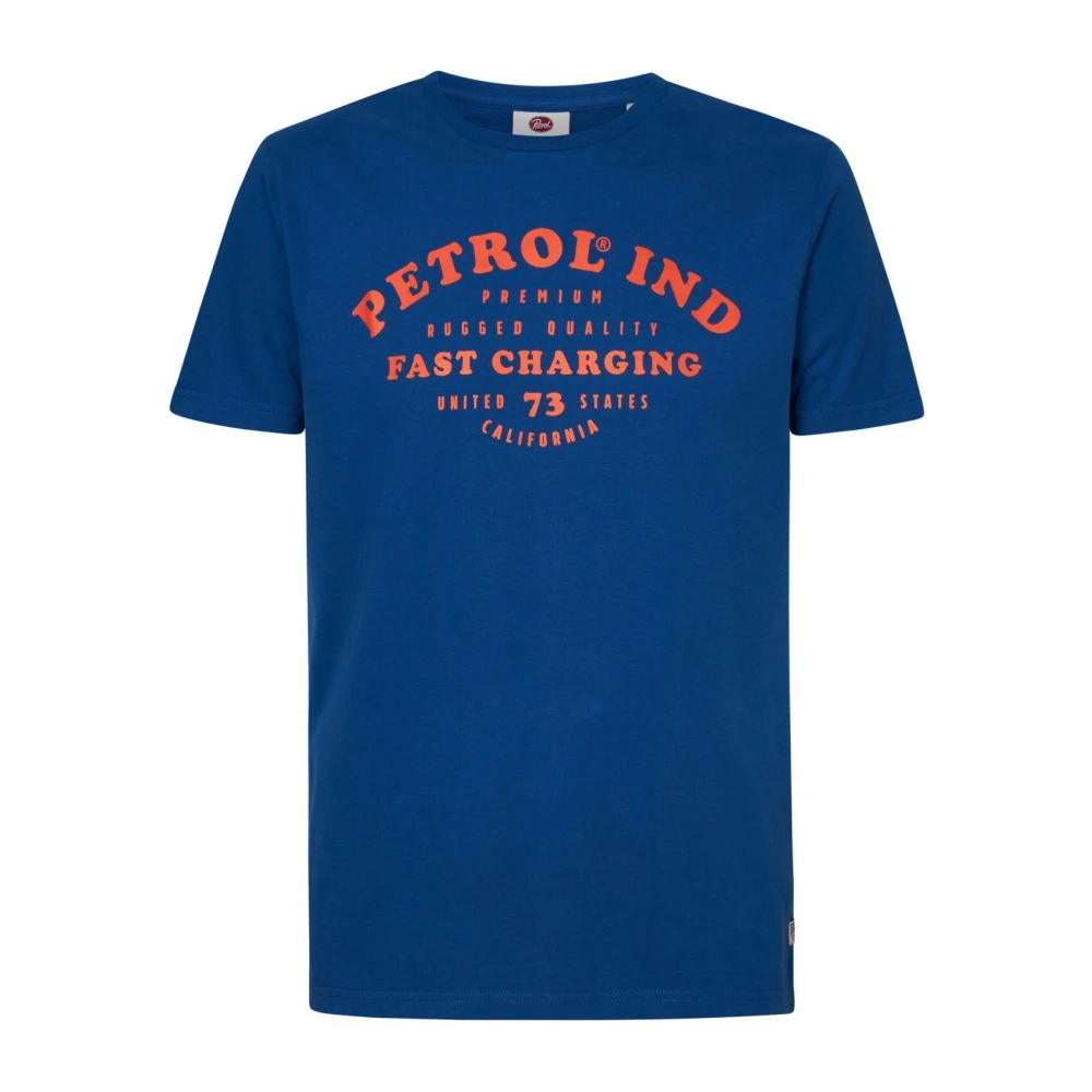 Petrol Klassieke Print T-Shirt Korte Mouw Blue Heren