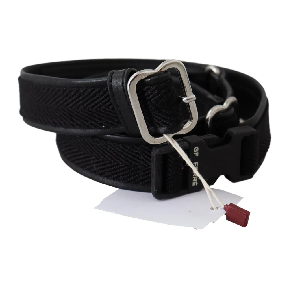 Gianfranco Ferré Leren Taille Riem met Chroom Metalen Gesp Black Dames