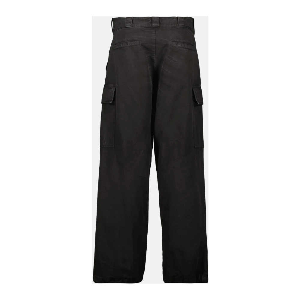 Prada Zwarte Gewassen Cargo Broek Lente-Zomer 2025 Black Heren