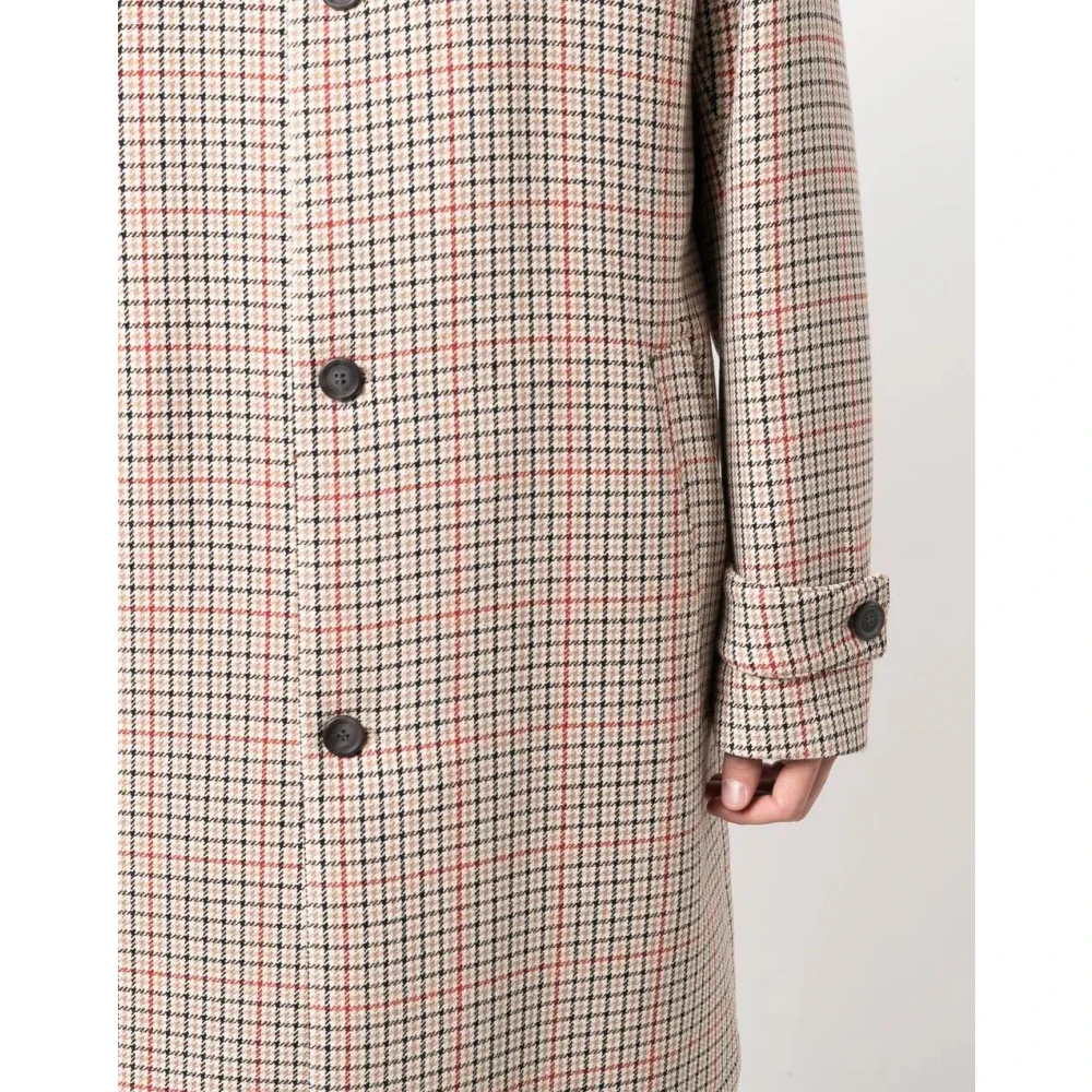 Hugo Boss Dejam Houndstooth Coat Button Closure Logo Multicolor Heren