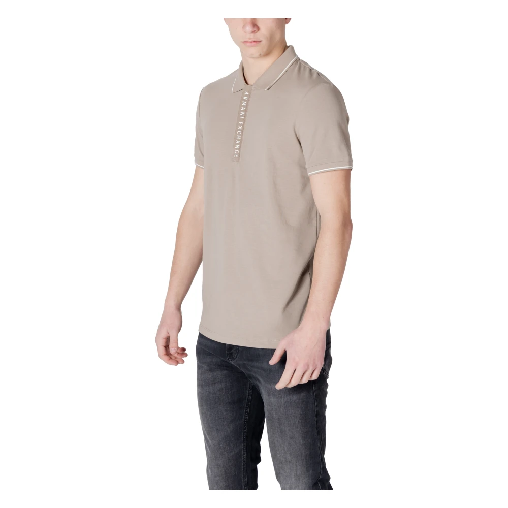 Armani Exchange Polo Korte Mouw Lente Zomer Collectie Beige Heren