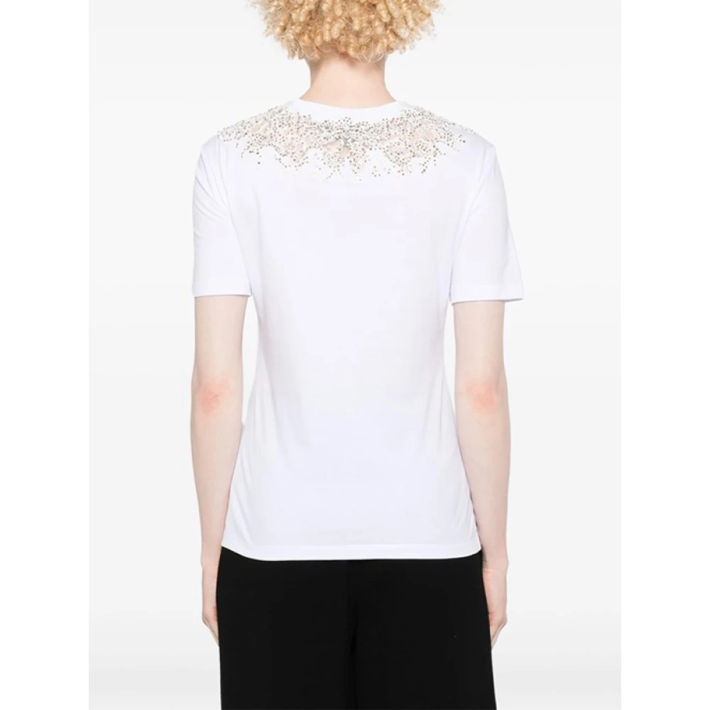 Ermanno Scervino Kristal Kant T-shirt met Tule Panelen White Dames