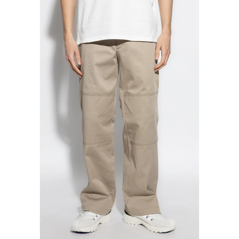 Moncler Broek met logo Beige Heren