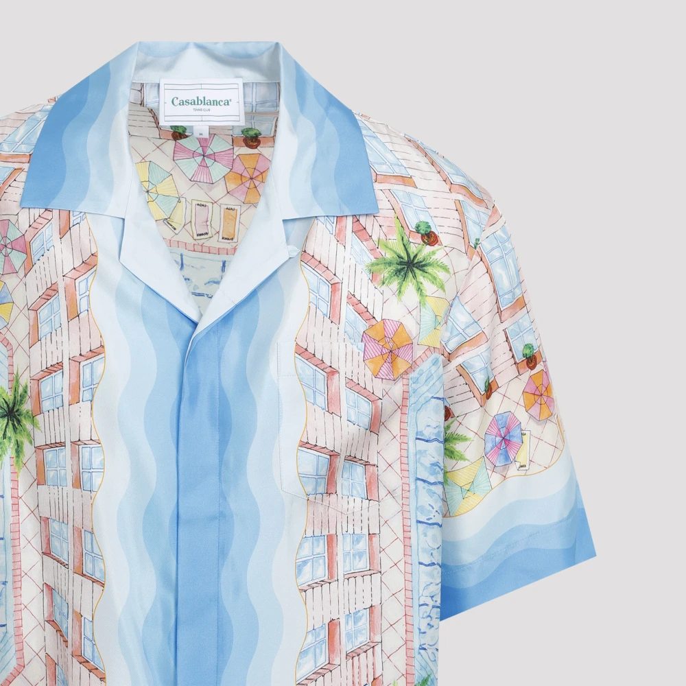 Casablanca Blauwe Zijden Overhemd Elegante Stijl Multicolor Heren