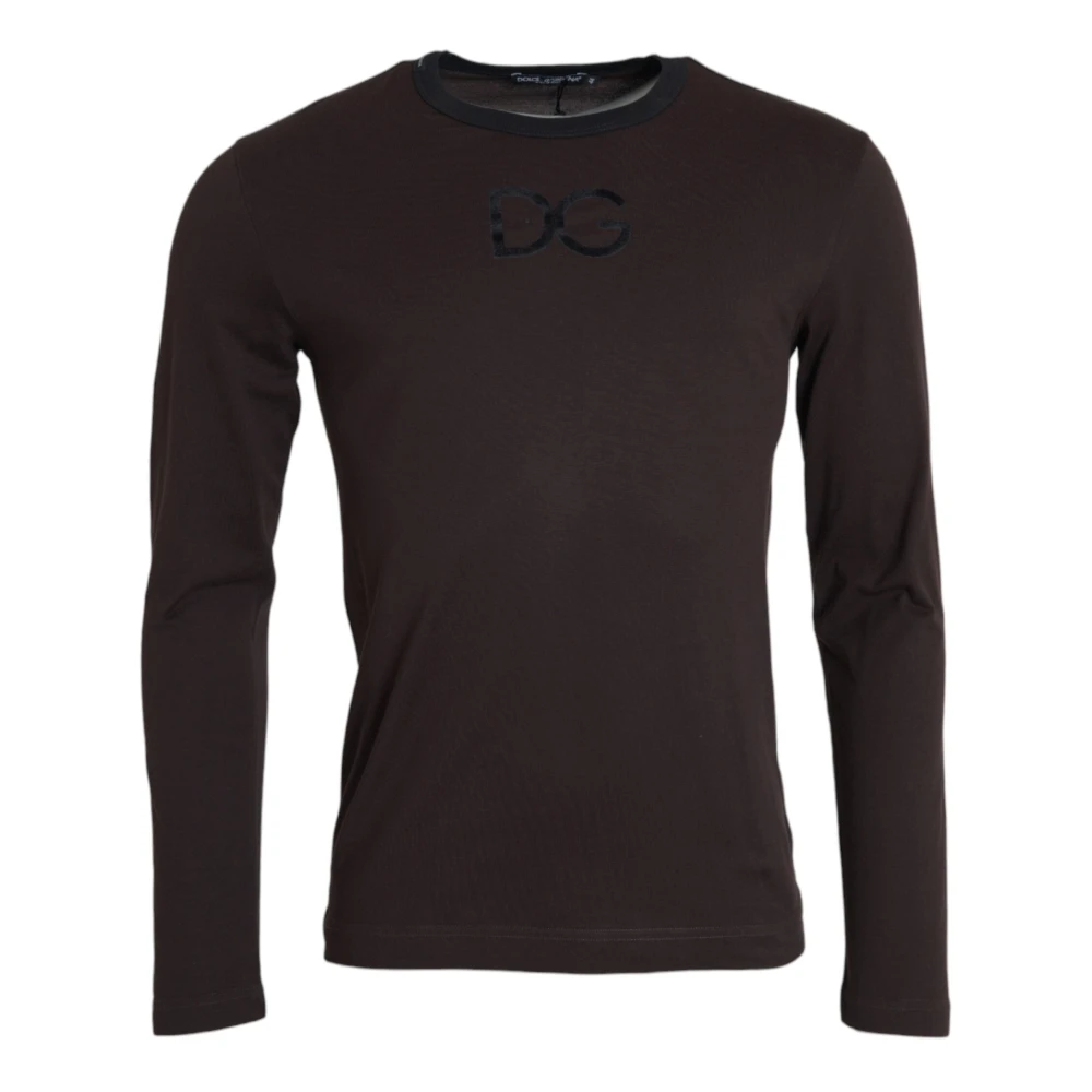 Dolce & Gabbana Men's Brown Dg Logo Pullover Jumper Extra Large