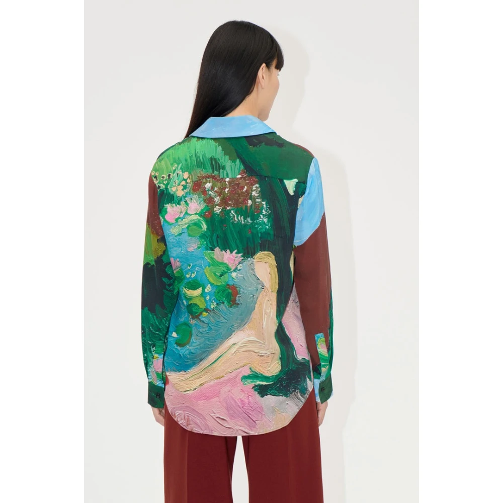 Stine Goya Abstract Landschap Print Shirt Multicolor Dames